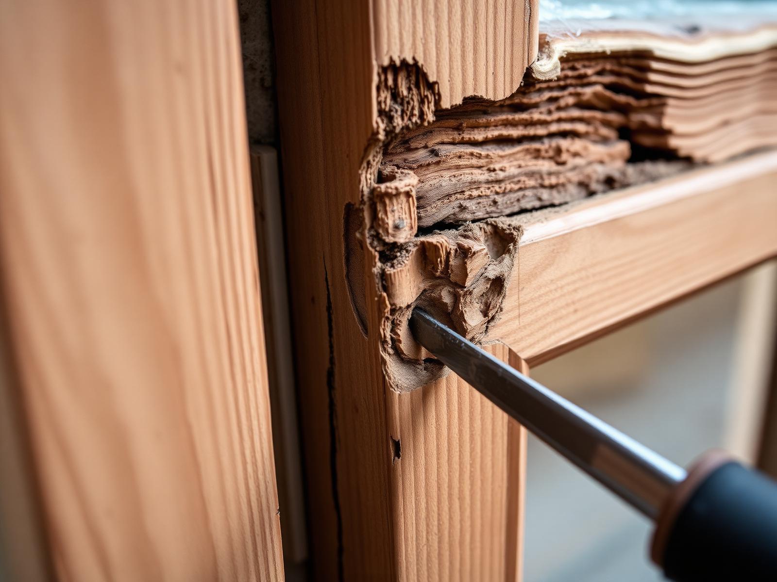Epoxyherstel van een onderdorpel tijdens houtrot reparatie in Baarn